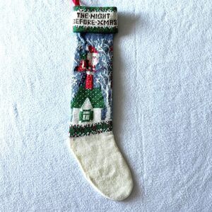 1987 Kurt Adler‎ The Night Before Christmas Stocking Long Red Green